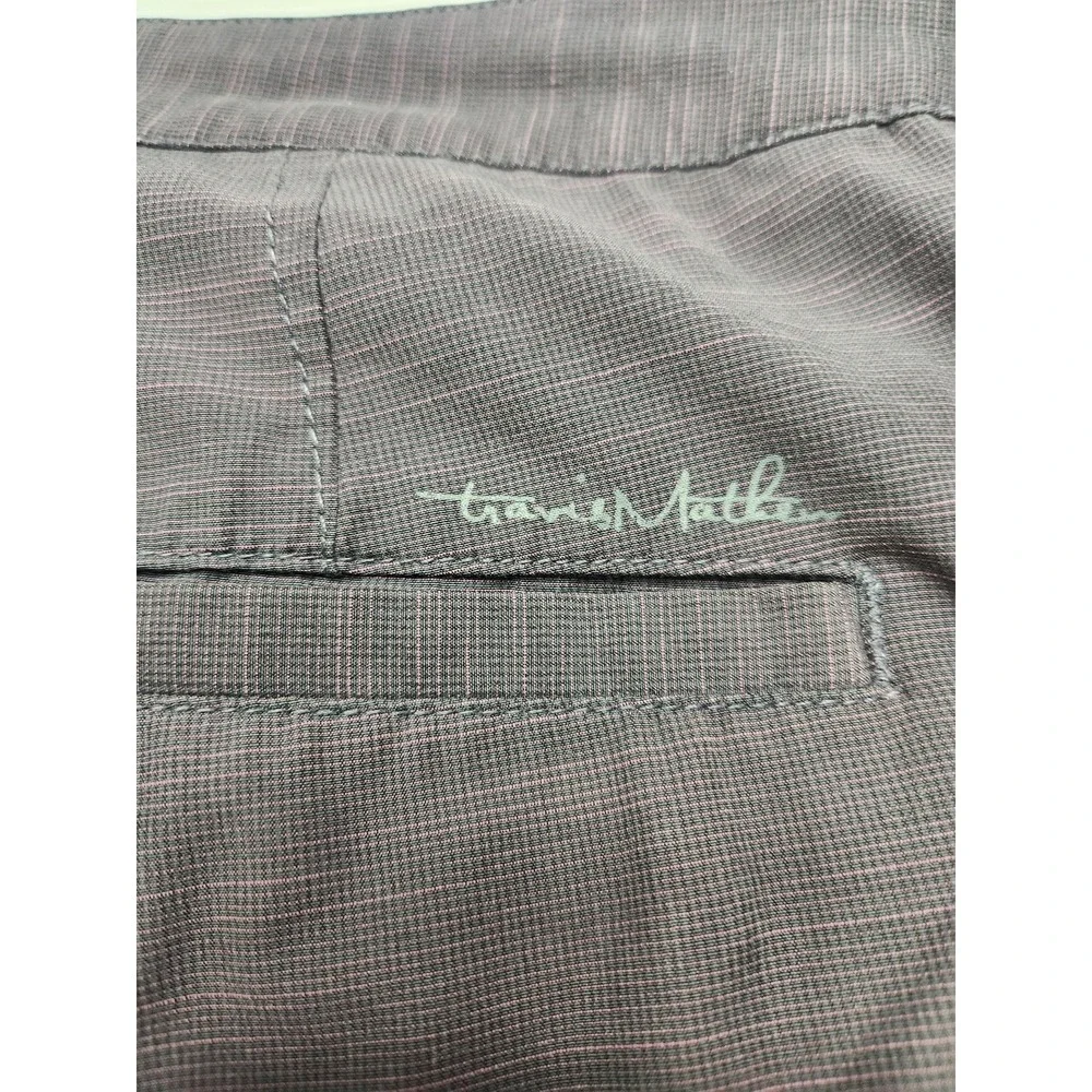 Travis Mathew Shorts Mens 38 Purple Microstripe Golf Chino Performance Stretch